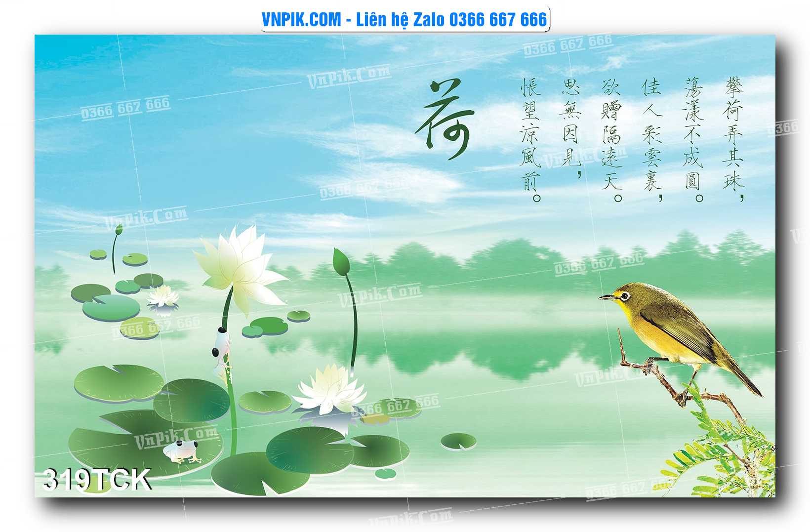 Tranh Hoa Sen – Cá Koi – Cá Chép  319TCK