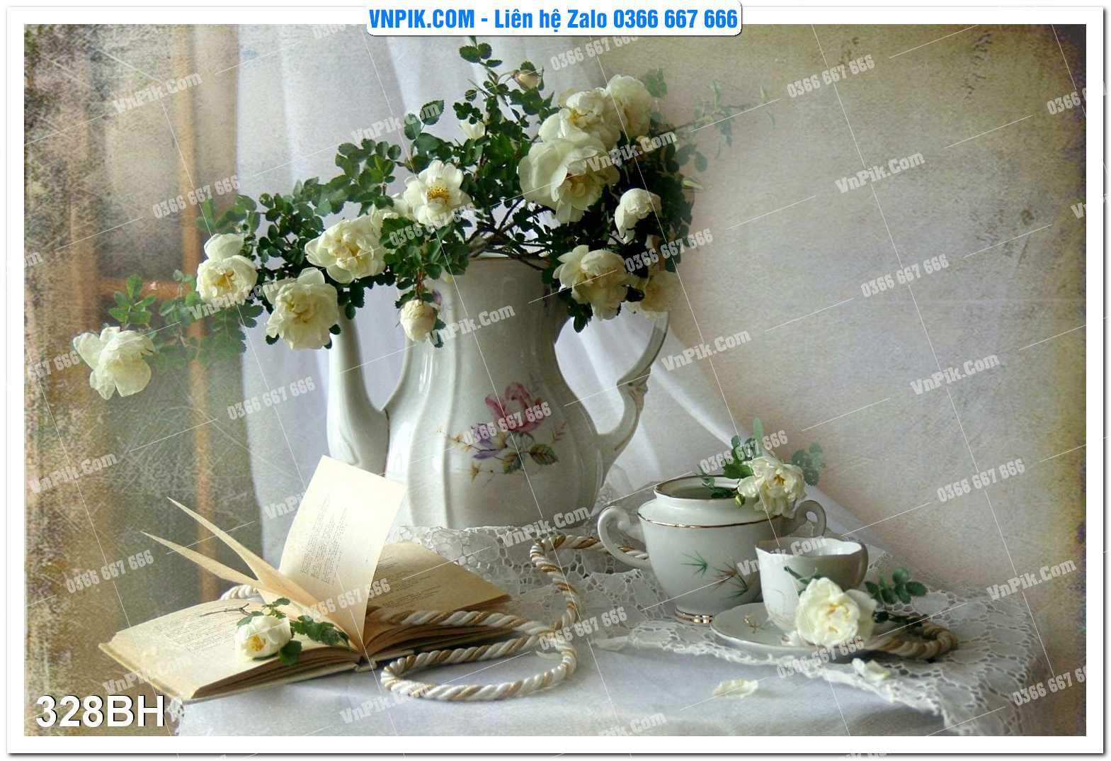 Tranh bình hoa nghệ thuật 328BH
