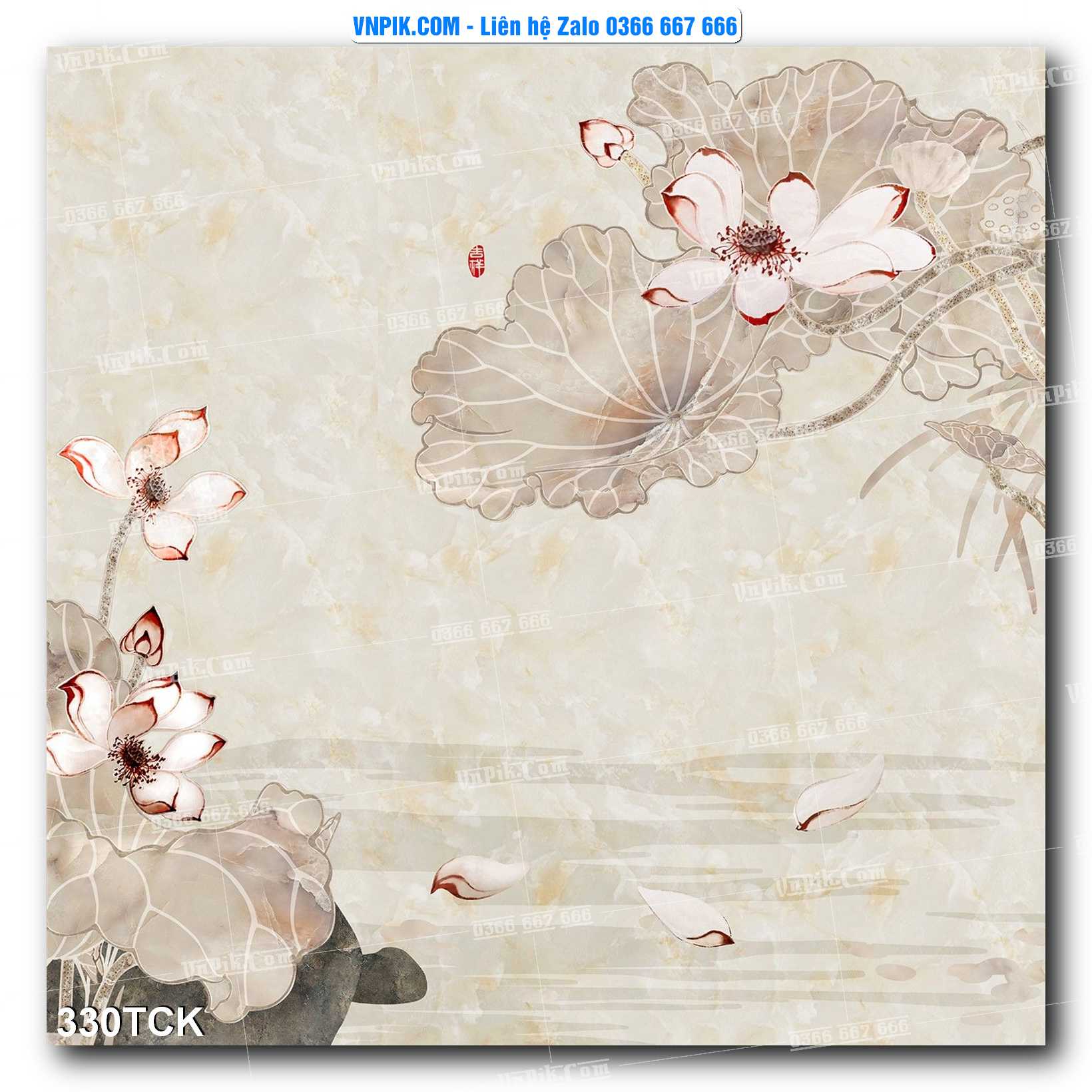 Tranh Hoa Sen – Cá Koi – Cá Chép  330TCK