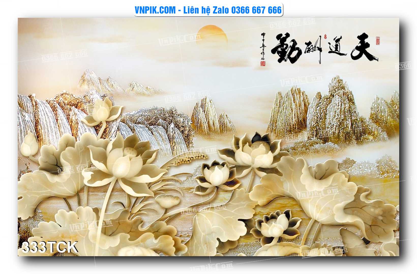 Tranh Hoa Sen – Cá Koi – Cá Chép  333TCK