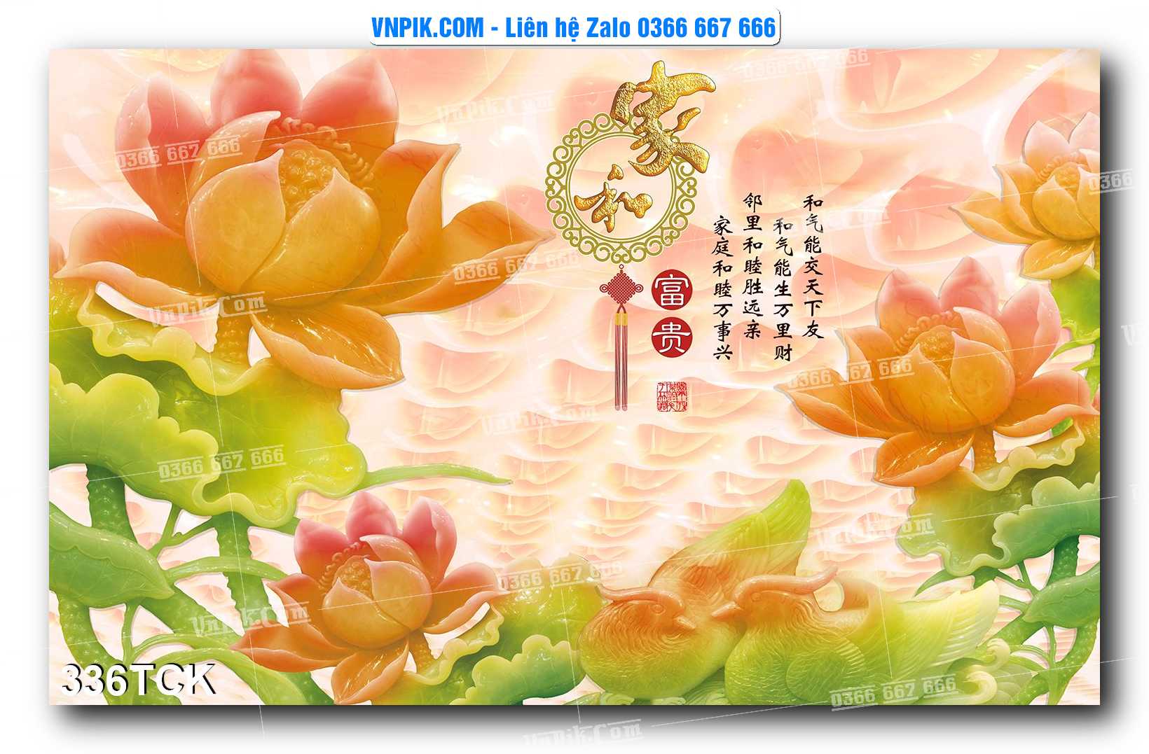 Tranh Hoa Sen – Cá Koi – Cá Chép  336TCK