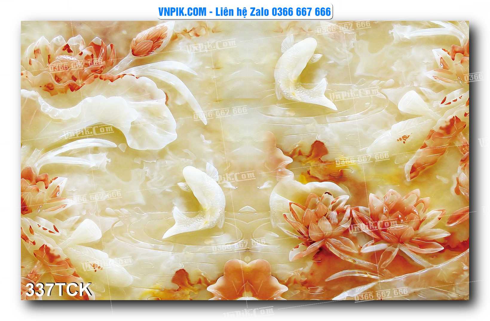 Tranh Hoa Sen – Cá Koi – Cá Chép  337TCK