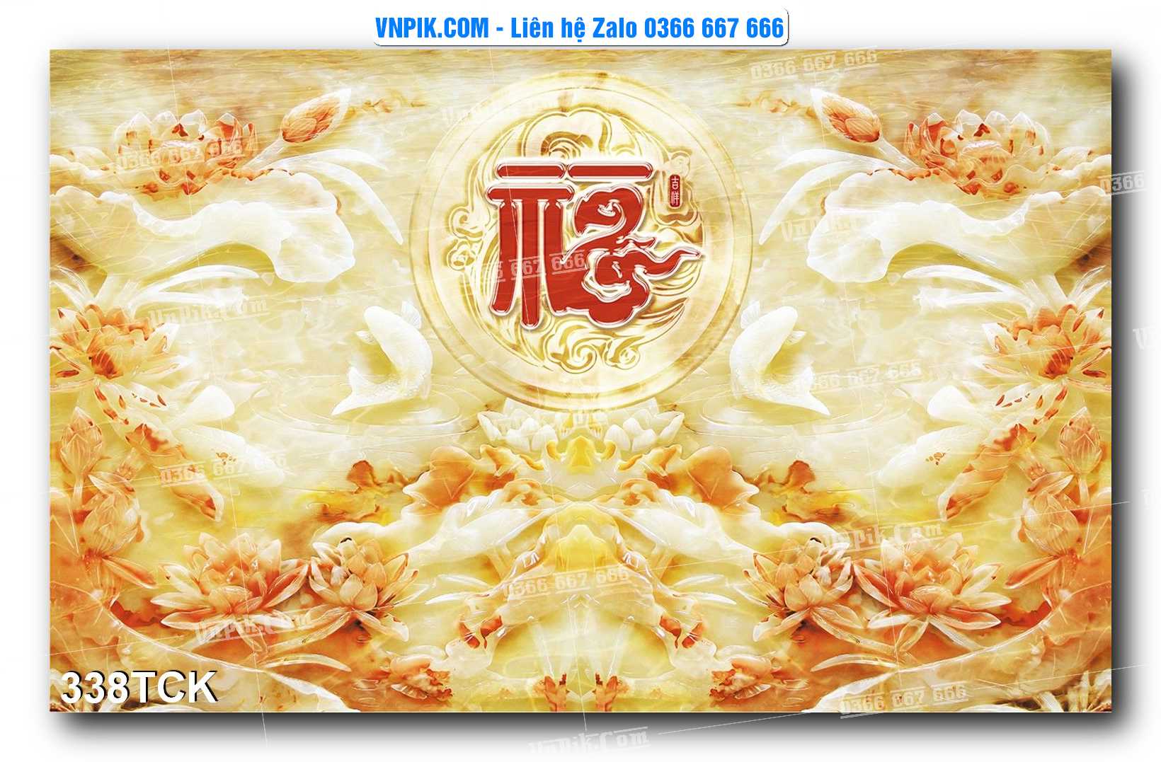 Tranh Hoa Sen – Cá Koi – Cá Chép  338TCK