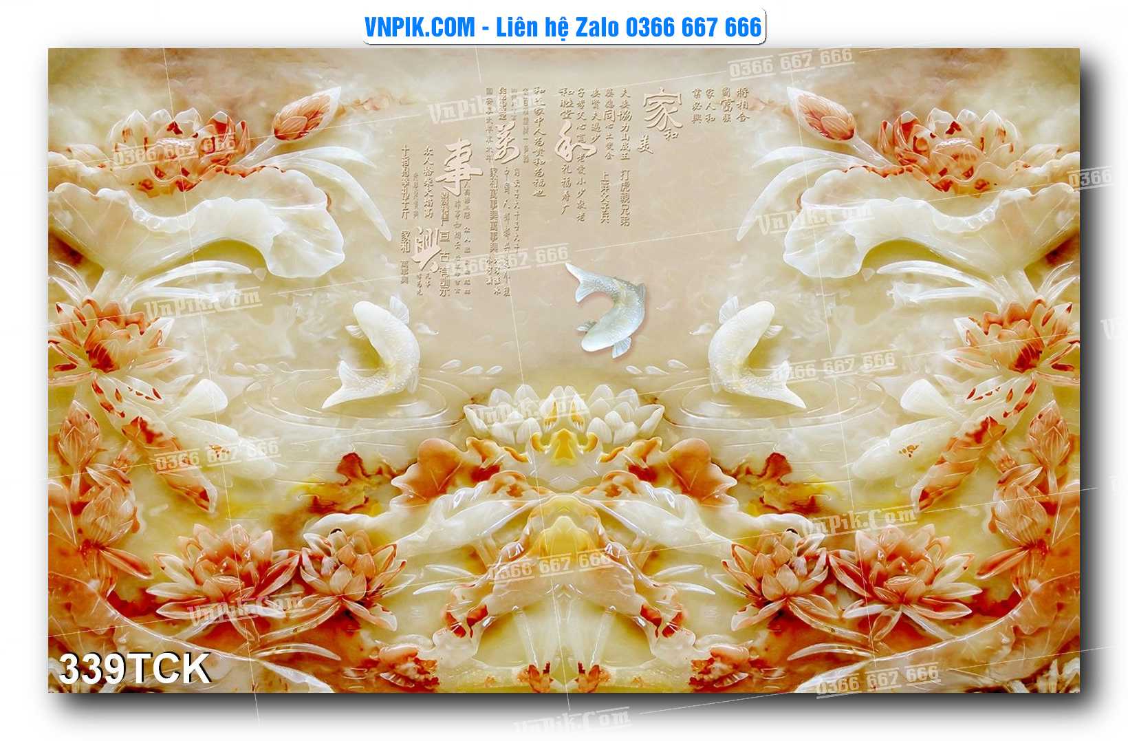 Tranh Hoa Sen – Cá Koi – Cá Chép  339TCK