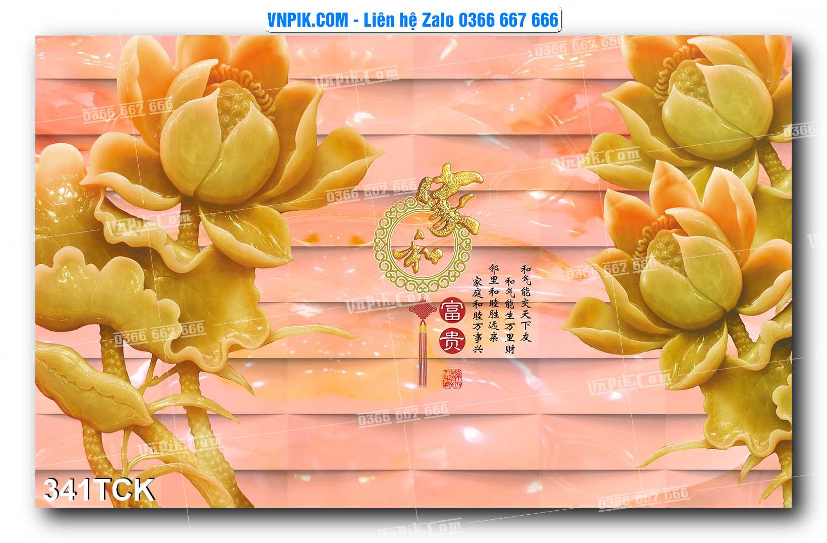 Tranh Hoa Sen – Cá Koi – Cá Chép  341TCK
