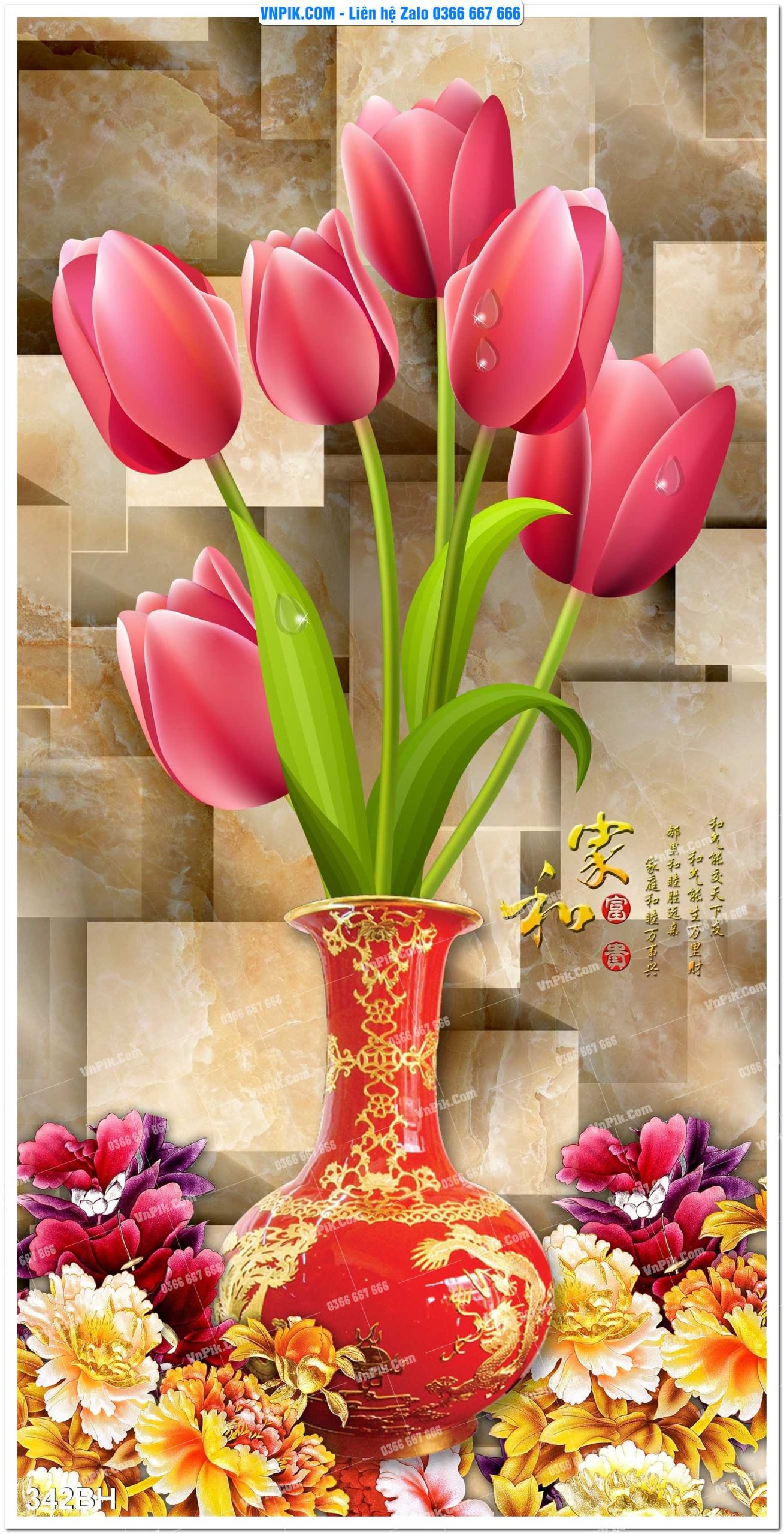 Tranh bình hoa nghệ thuật 342BH