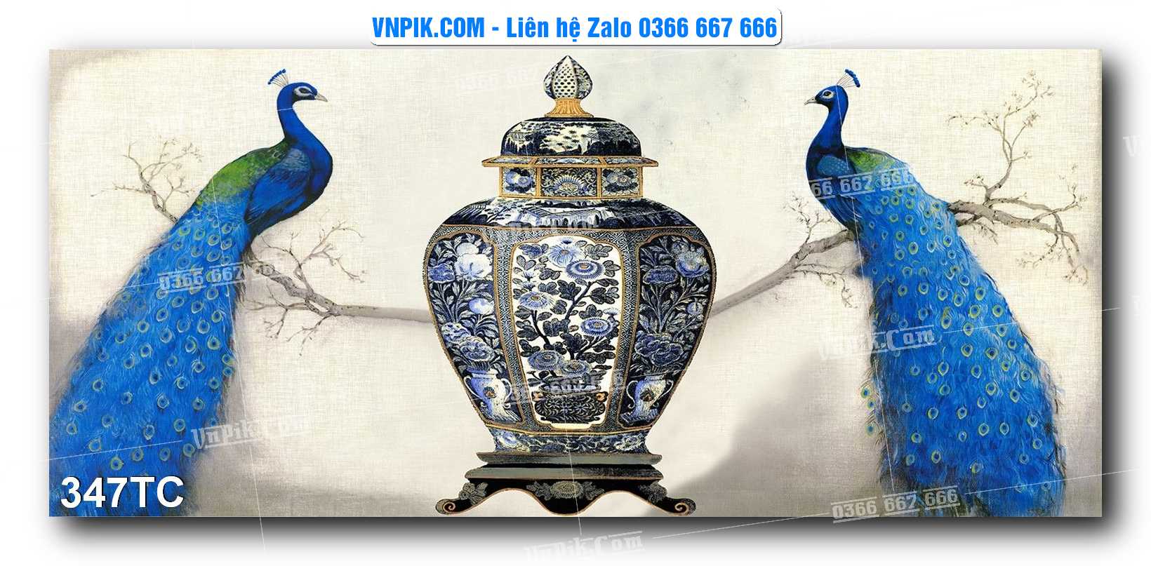 Tranh Treo Tường – Chim Công Hoa Mẫu Đơn 347TC