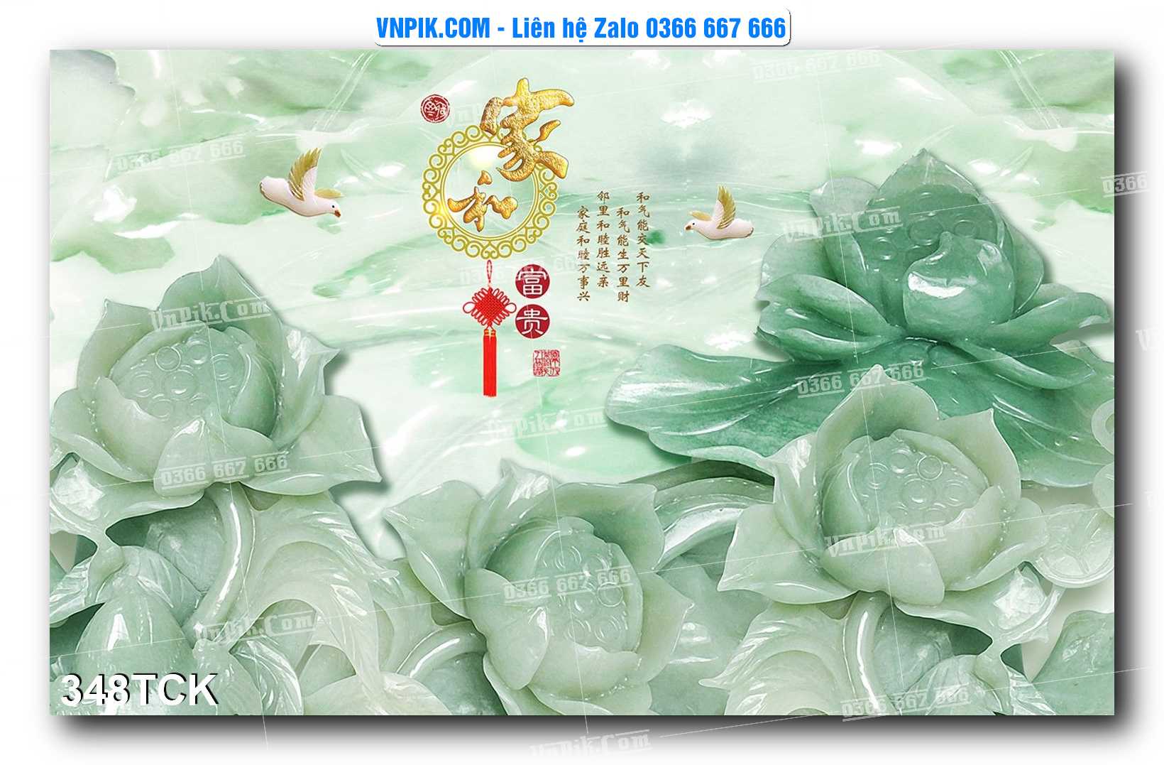 Tranh Hoa Sen – Cá Koi – Cá Chép  348TCK