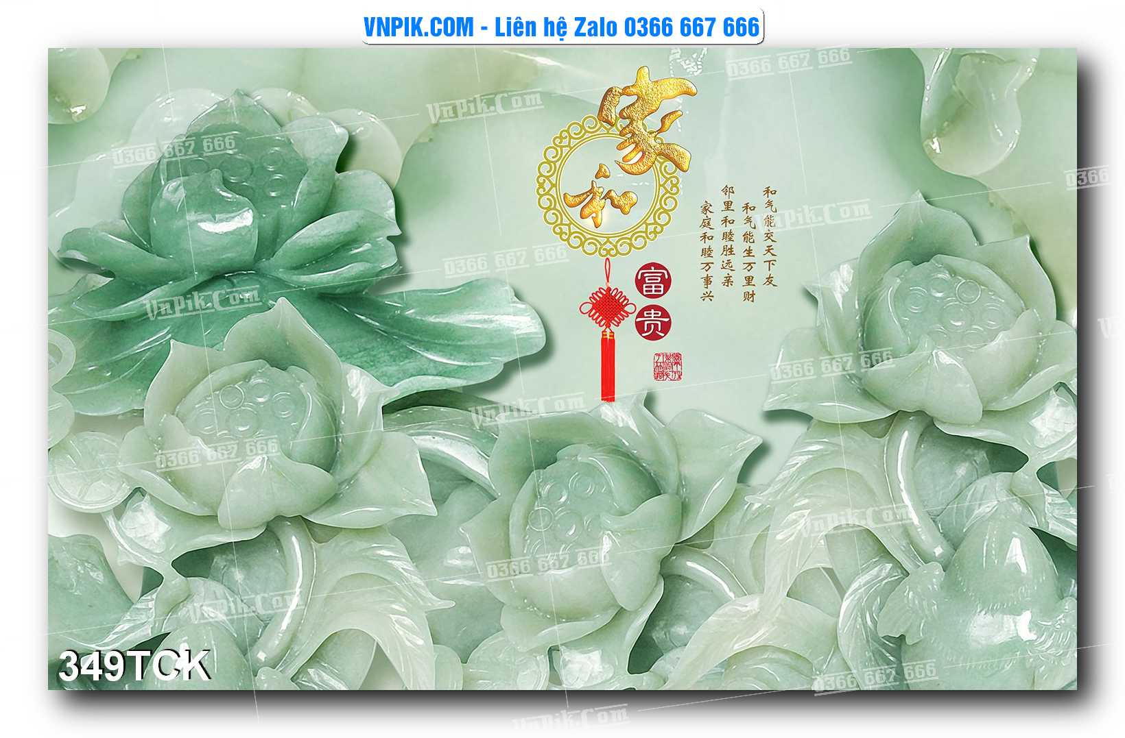 Tranh Hoa Sen – Cá Koi – Cá Chép  349TCK