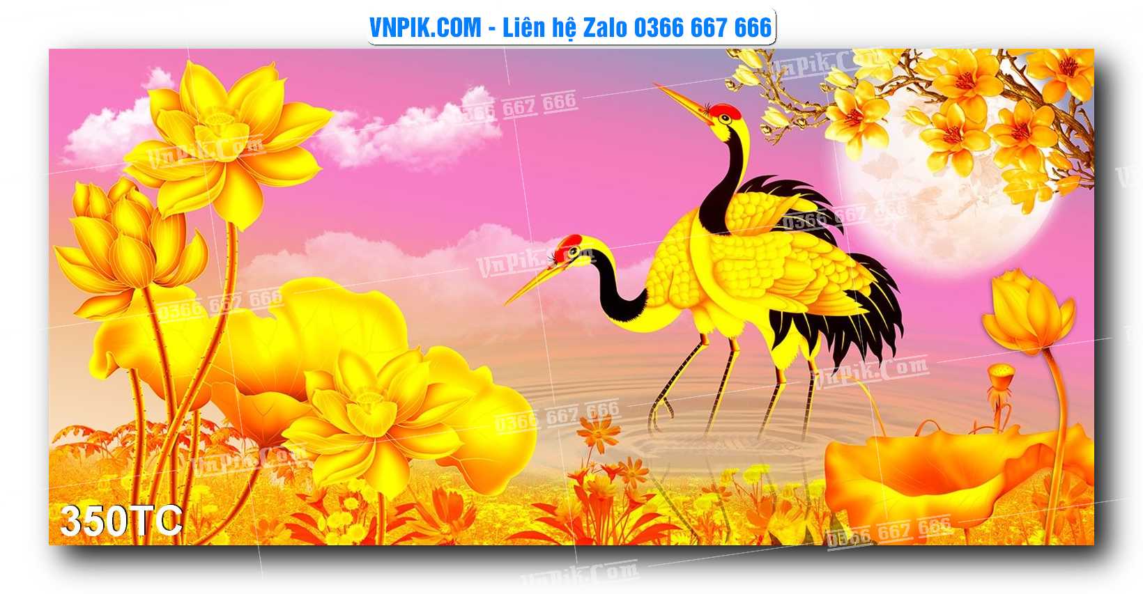 Tranh Treo Tường – Chim Công Hoa Mẫu Đơn 350TC