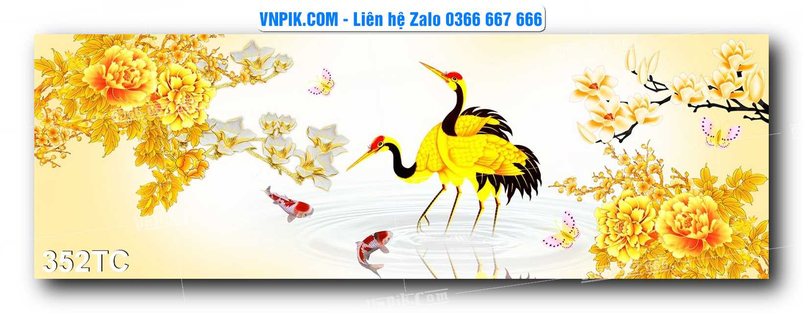 Tranh Treo Tường – Chim Công Hoa Mẫu Đơn 352TC