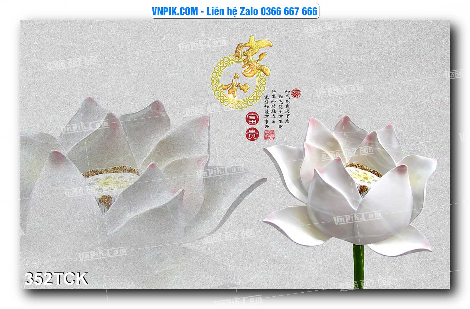 Tranh Hoa Sen – Cá Koi – Cá Chép  352TCK