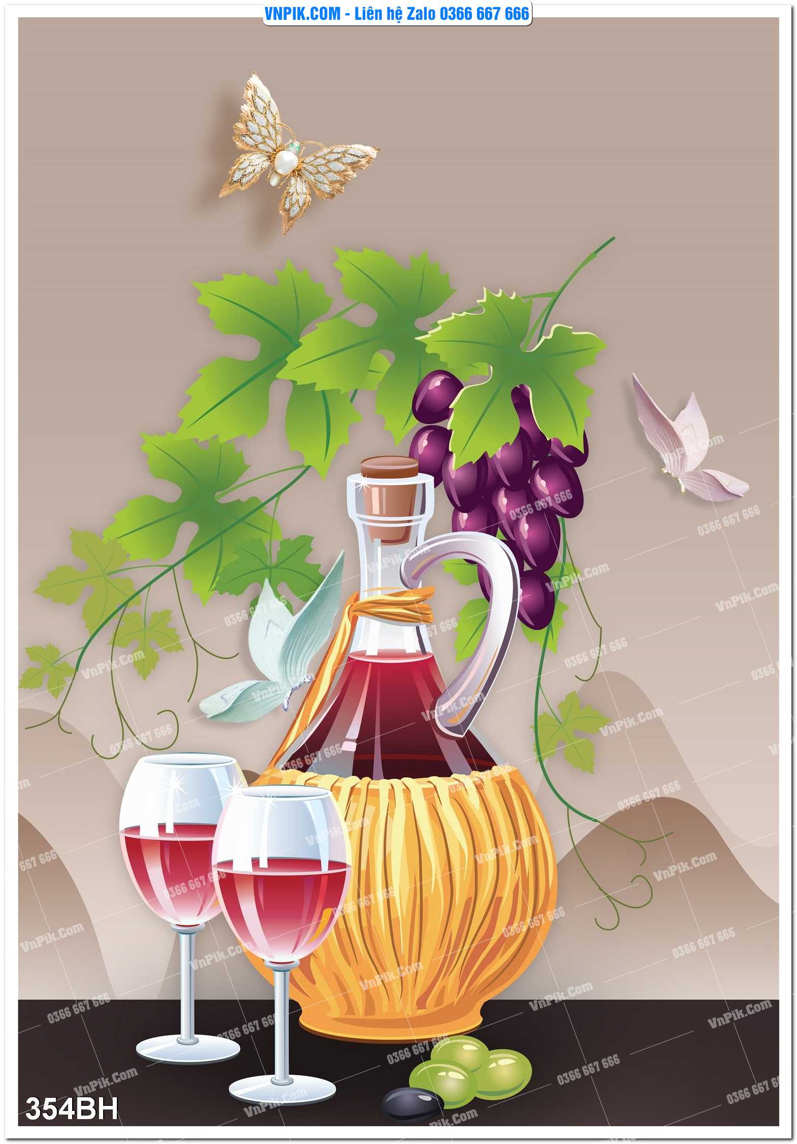 Tranh bình hoa nghệ thuật 354BH