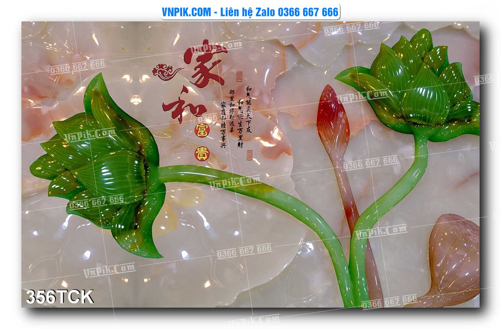 Tranh Hoa Sen – Cá Koi – Cá Chép  356TCK