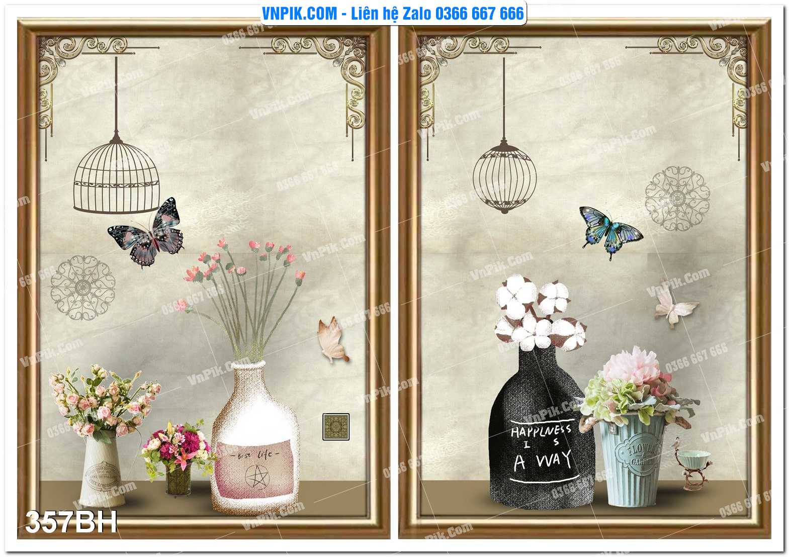 Tranh bình hoa nghệ thuật 357BH