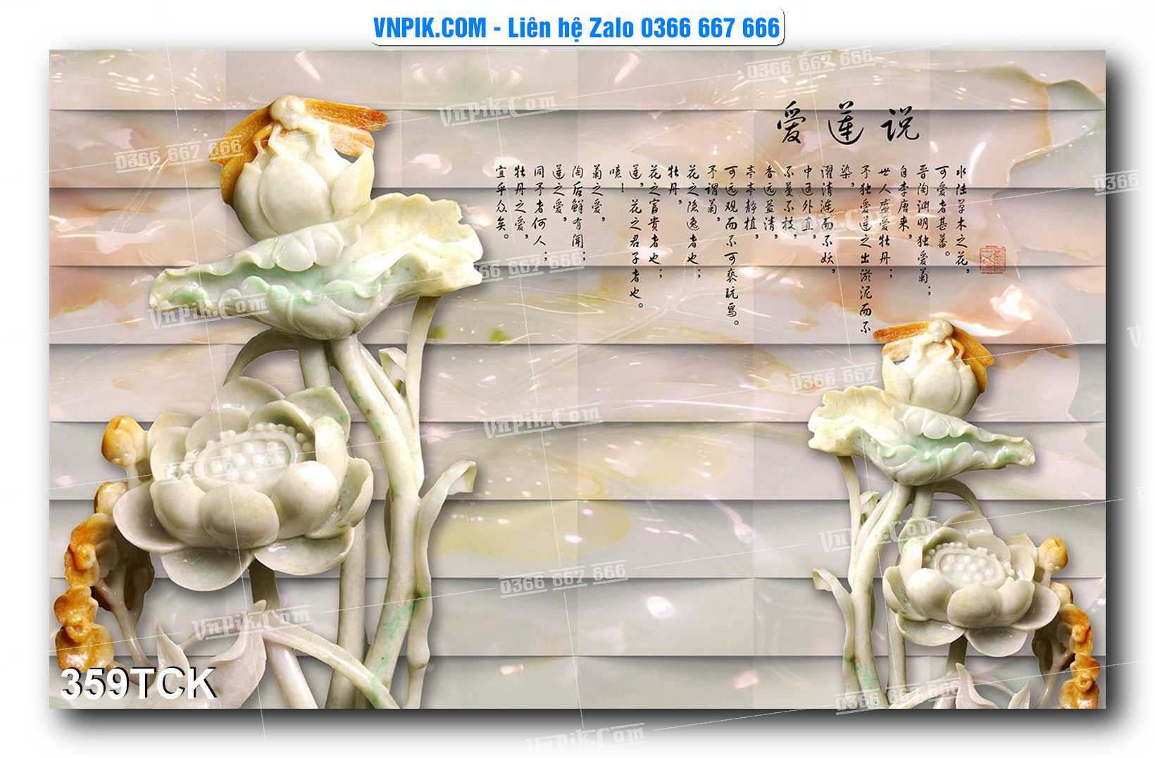 Tranh Hoa Sen – Cá Koi – Cá Chép  359TCK