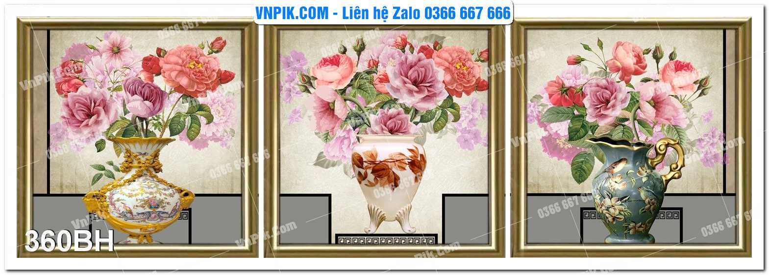 Tranh bình hoa nghệ thuật 360BH