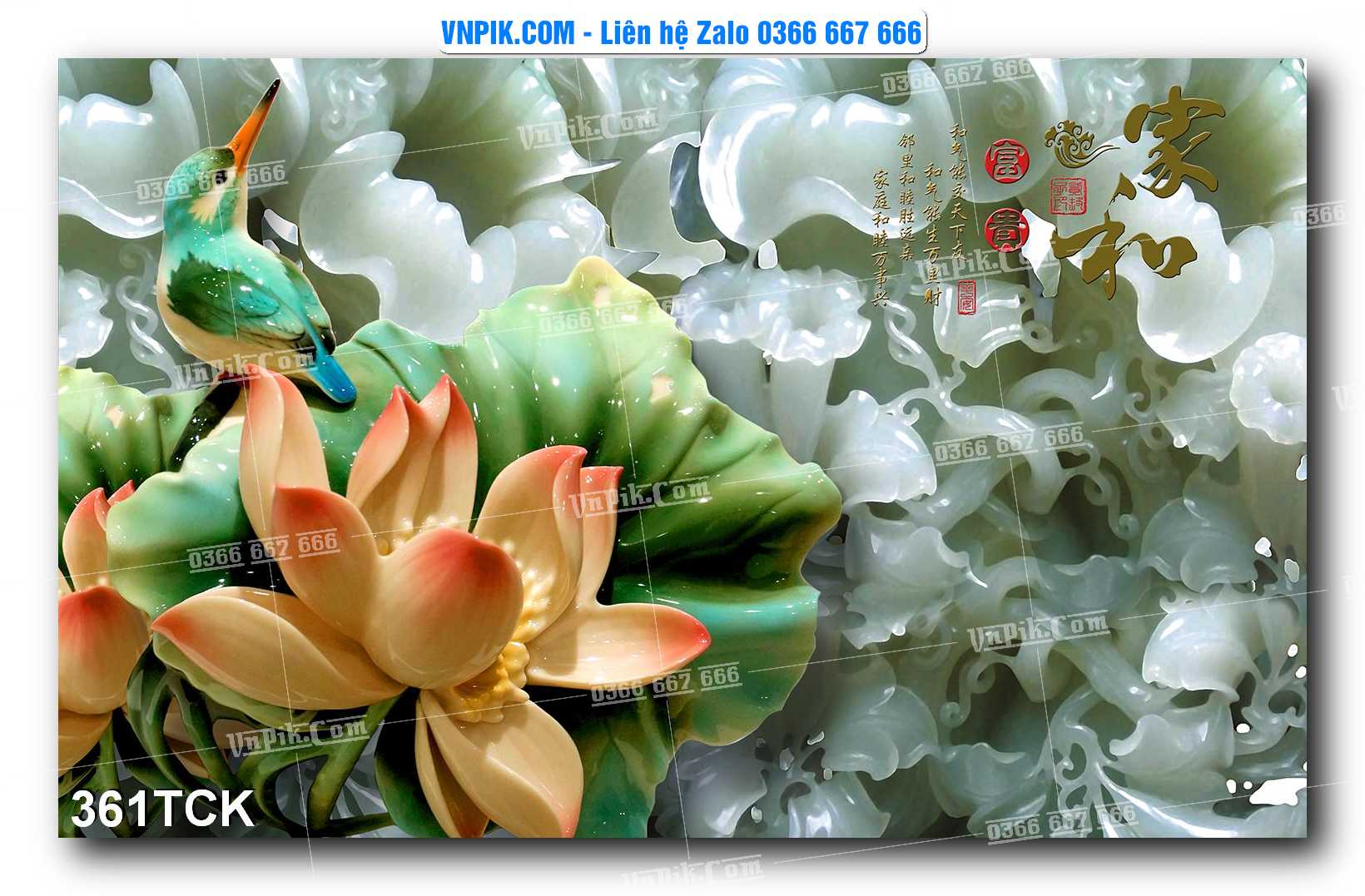 Tranh Hoa Sen – Cá Koi – Cá Chép  361TCK