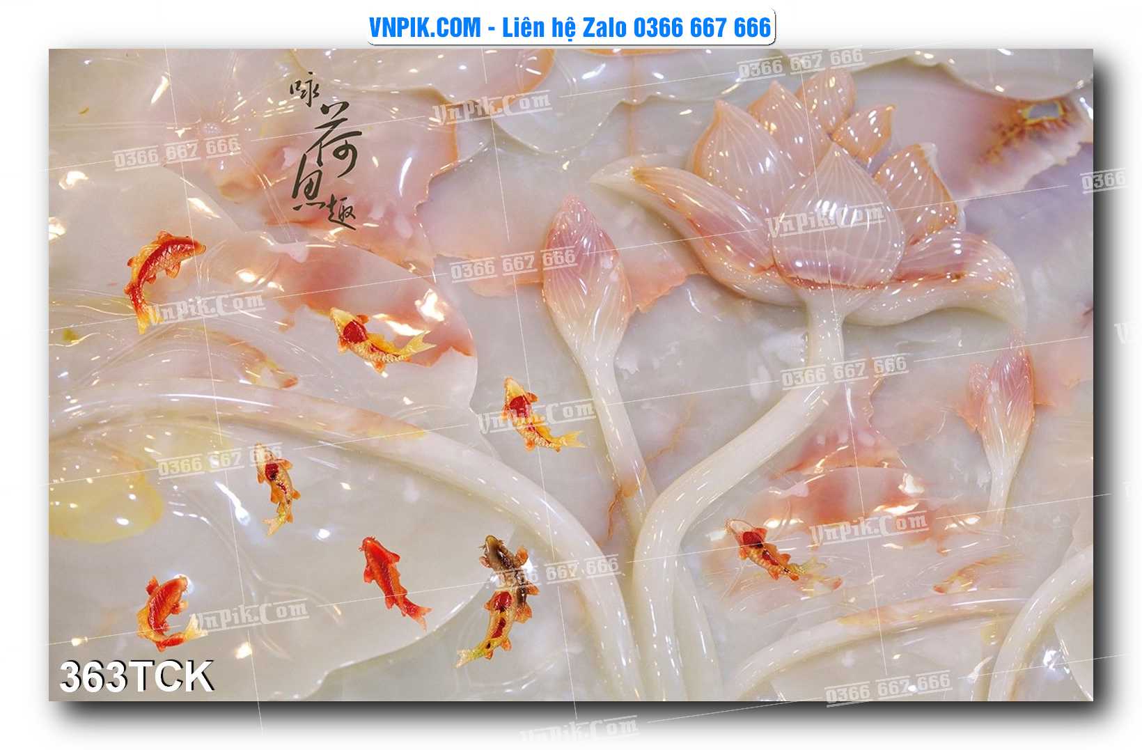 Tranh Hoa Sen – Cá Koi – Cá Chép  363TCK