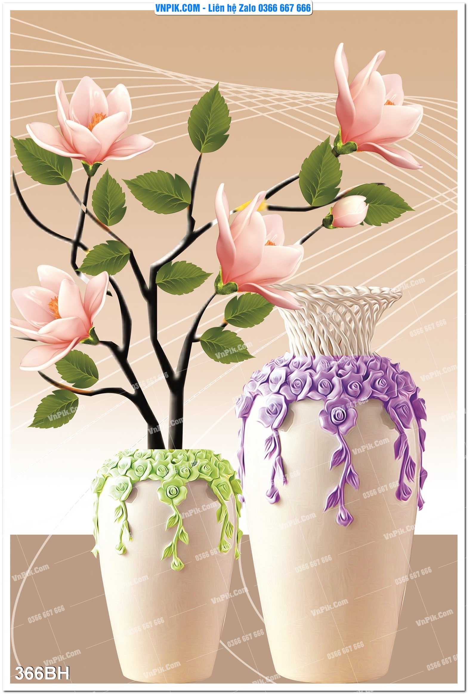 Tranh bình hoa nghệ thuật 366BH