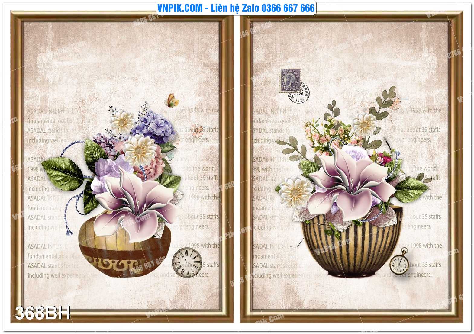 Tranh bình hoa nghệ thuật 368BH