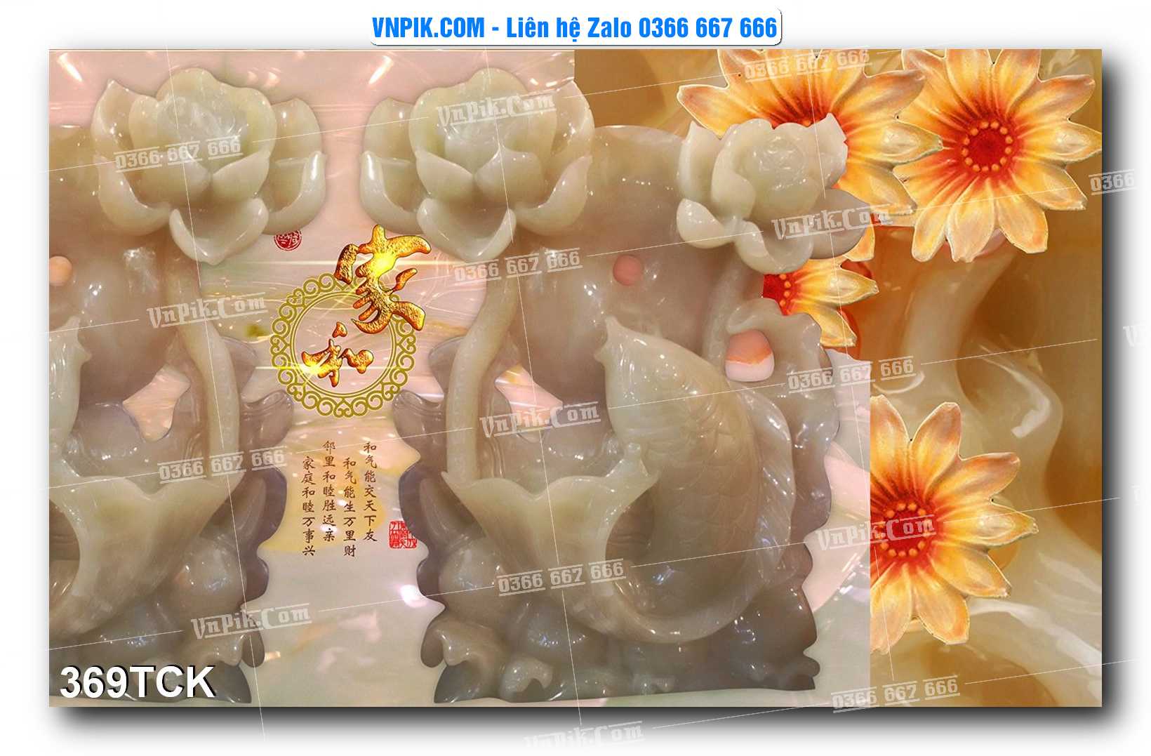 Tranh Hoa Sen – Cá Koi – Cá Chép  369TCK