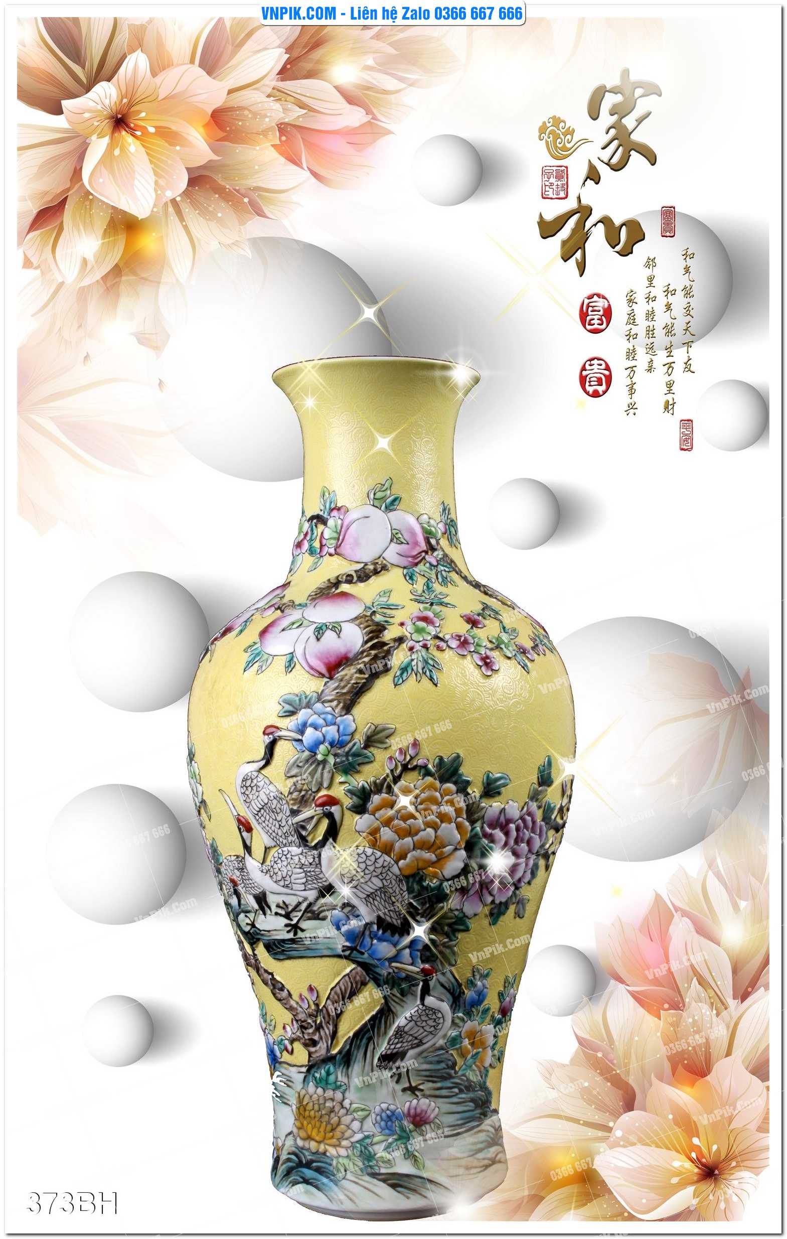 Tranh bình hoa nghệ thuật 373BH