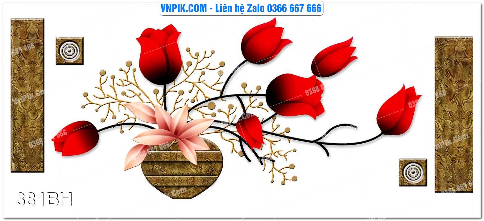 Tranh bình hoa nghệ thuật 381BH