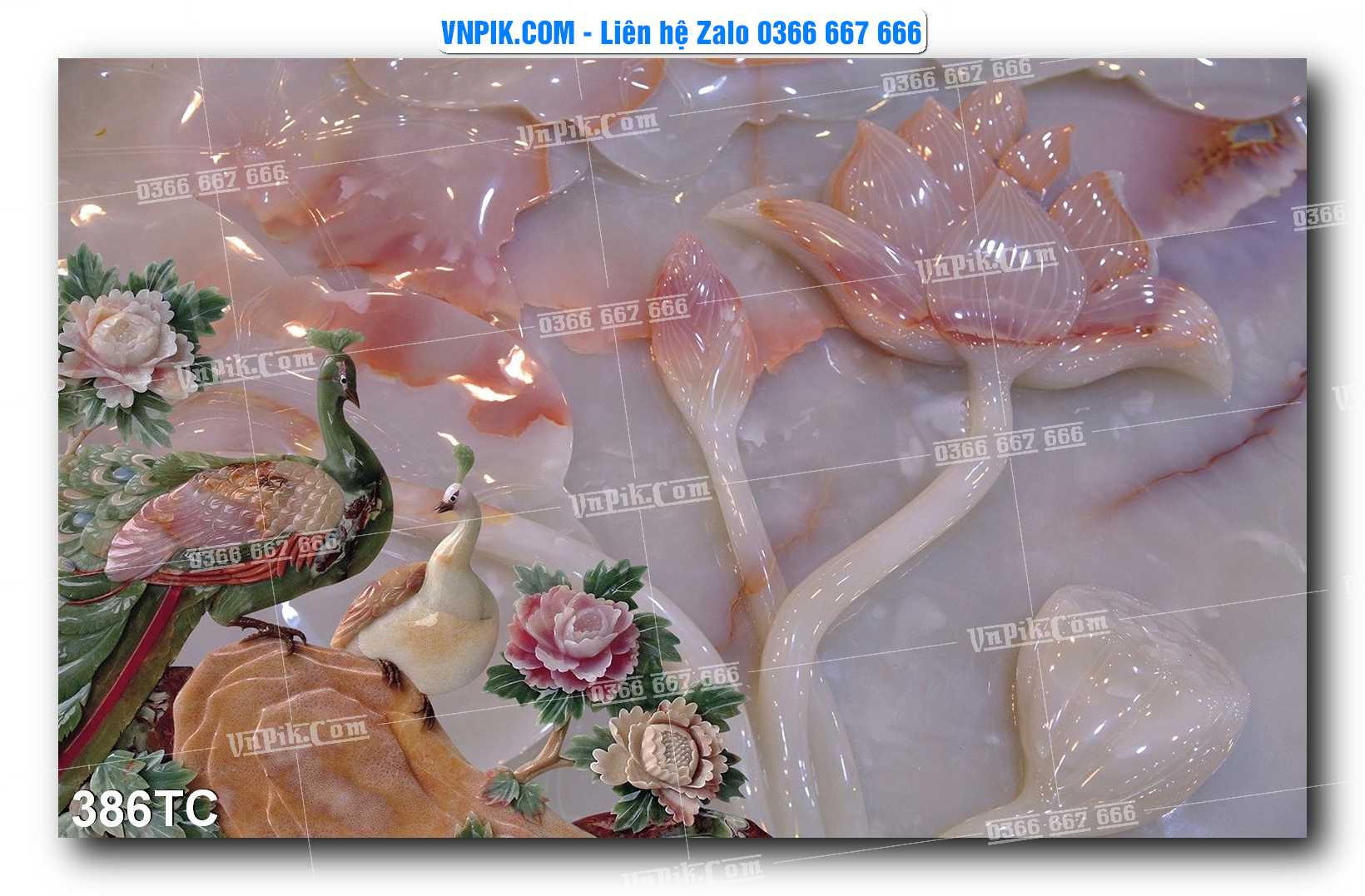 Tranh Treo Tường – Chim Công Hoa Mẫu Đơn 386TC