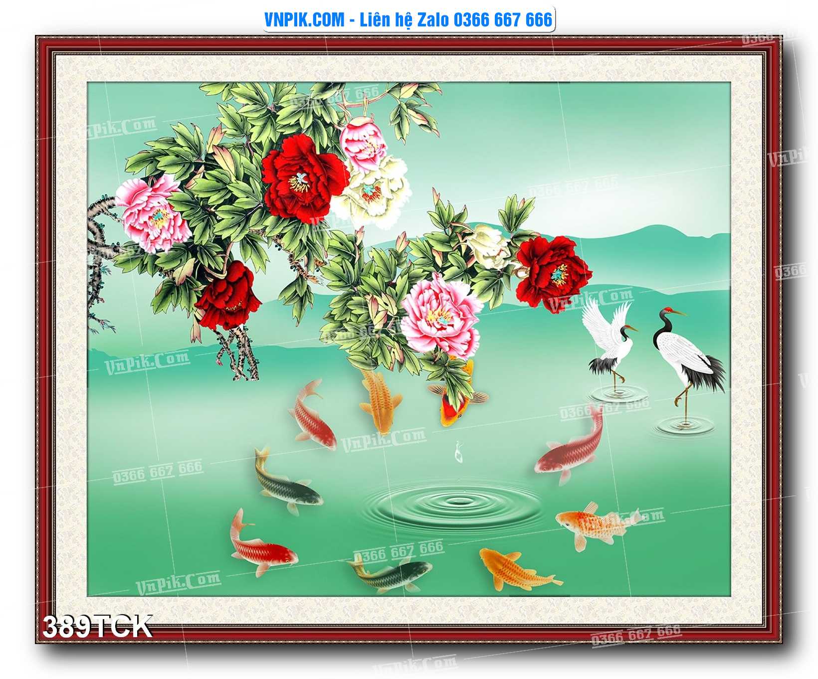 Tranh Hoa Sen – Cá Koi – Cá Chép  389TCK