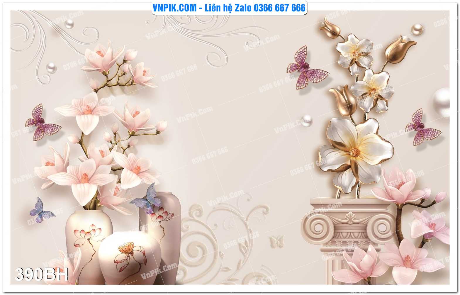 Tranh bình hoa nghệ thuật 390BH