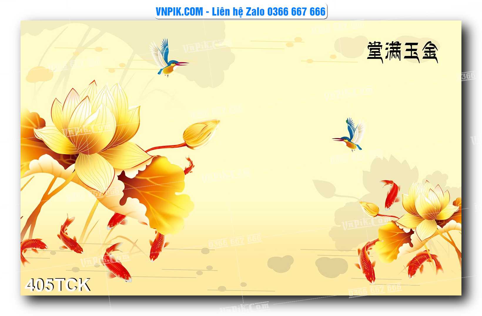 Tranh Hoa Sen – Cá Koi – Cá Chép  405TCK