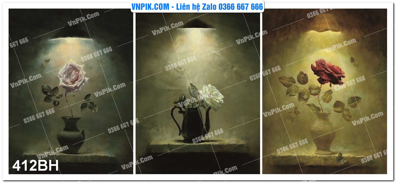 Tranh bình hoa nghệ thuật 412BH