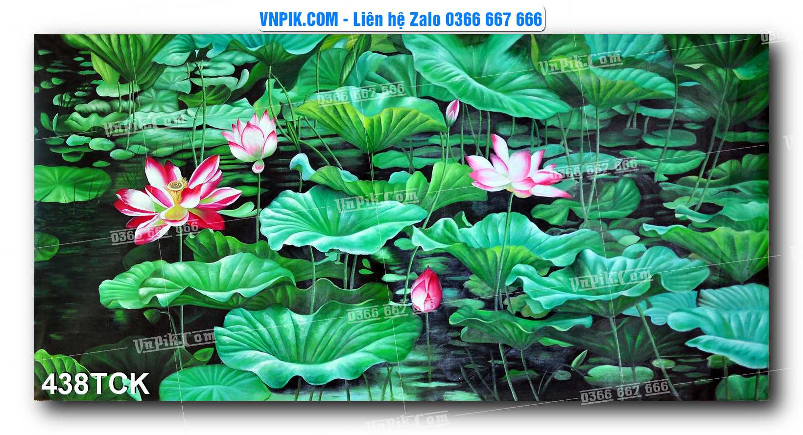 Tranh Hoa Sen – Cá Koi – Cá Chép  438TCK