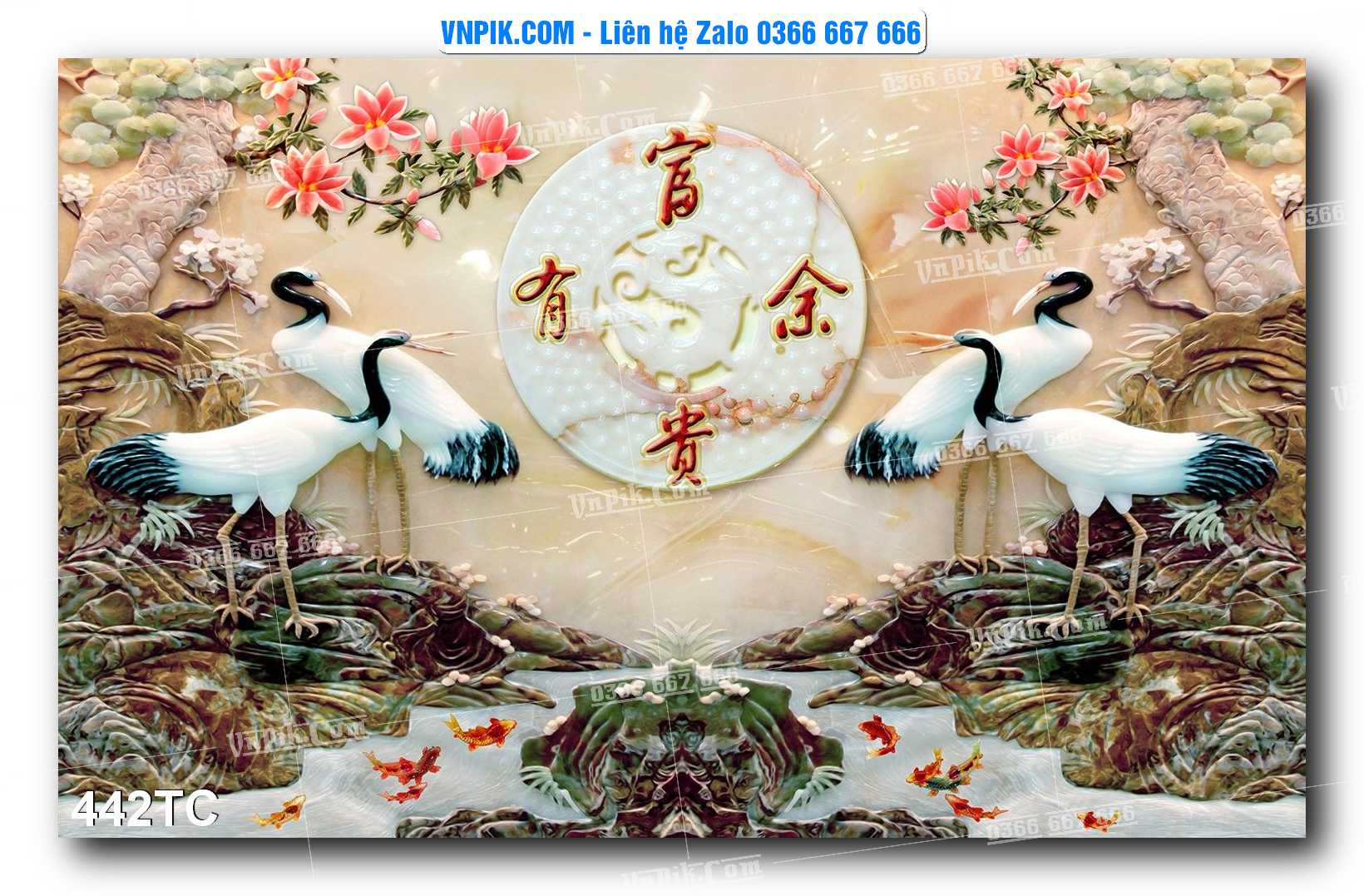 Tranh Treo Tường – Chim Công Hoa Mẫu Đơn 442TC