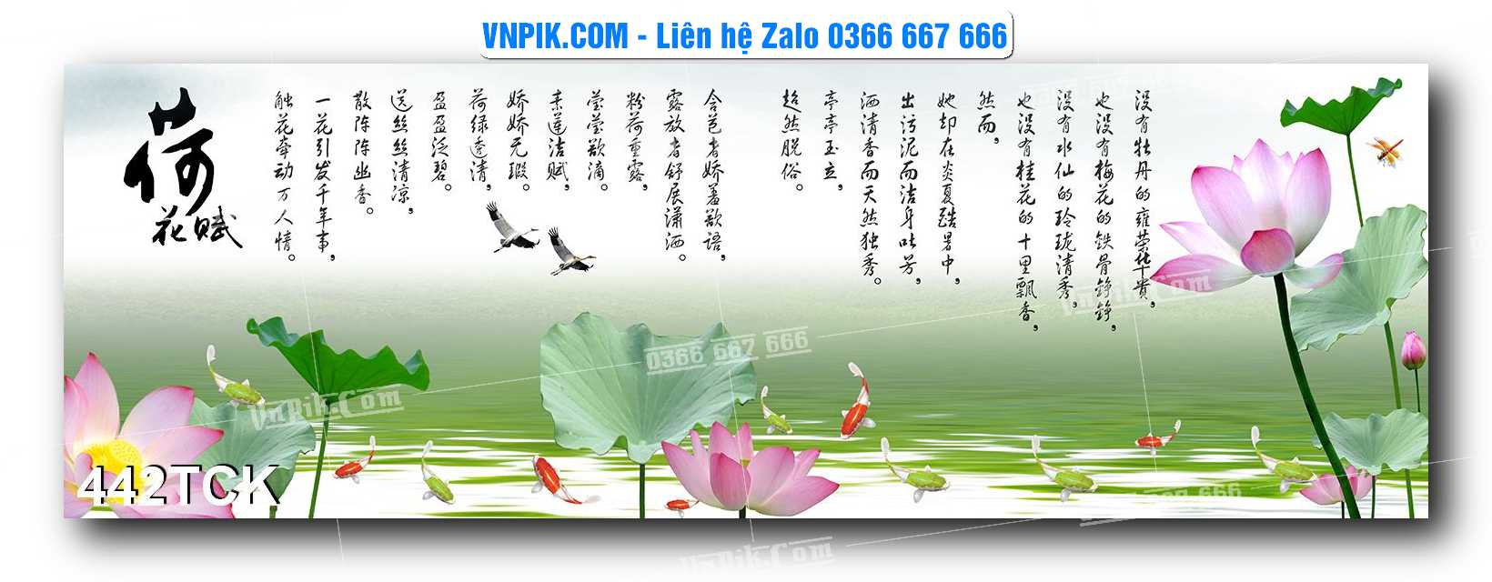 Tranh Hoa Sen – Cá Koi – Cá Chép  442TCK