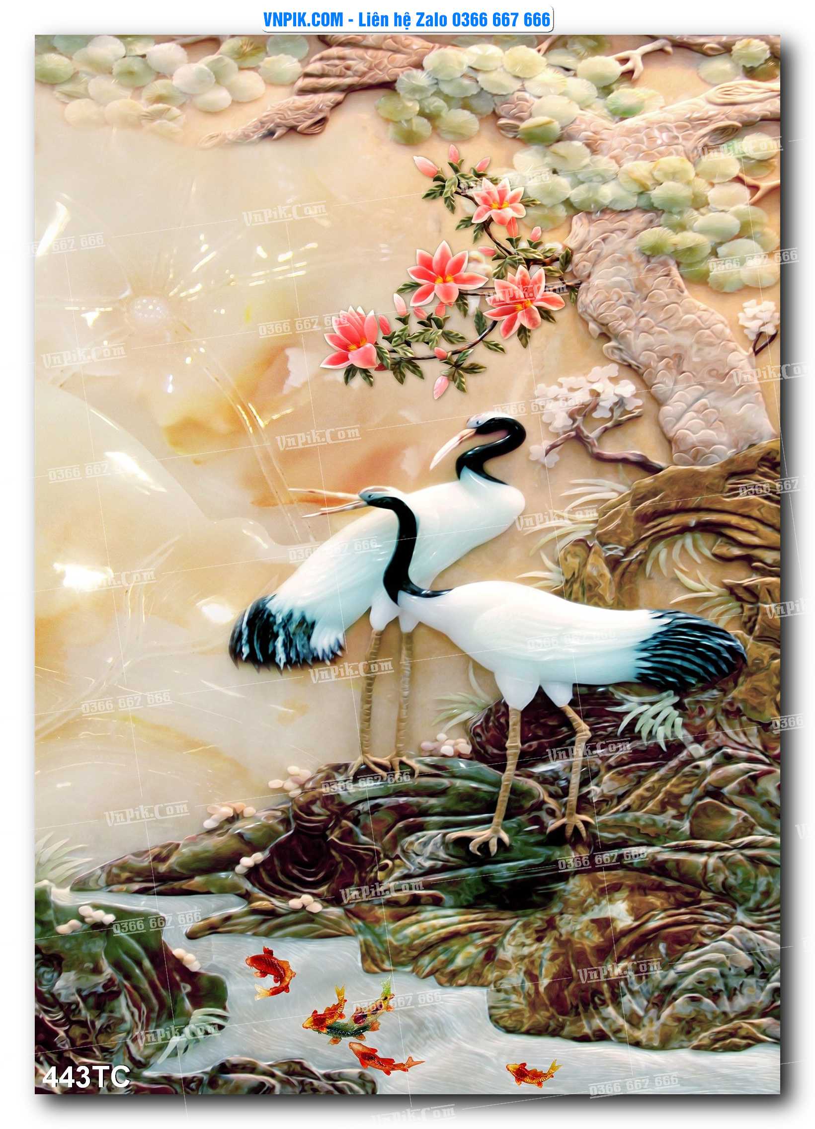 Tranh Treo Tường – Chim Công Hoa Mẫu Đơn 443TC