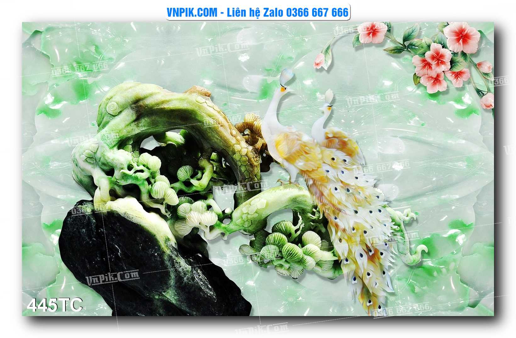 Tranh Treo Tường – Chim Công Hoa Mẫu Đơn 445TC