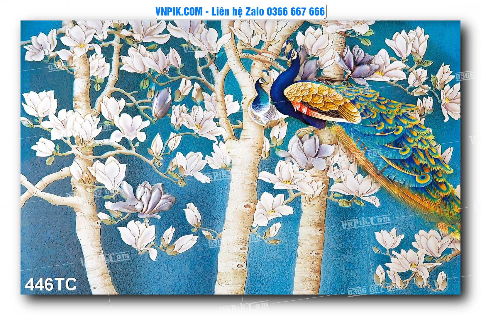 Tranh Treo Tường – Chim Công Hoa Mẫu Đơn 446TC