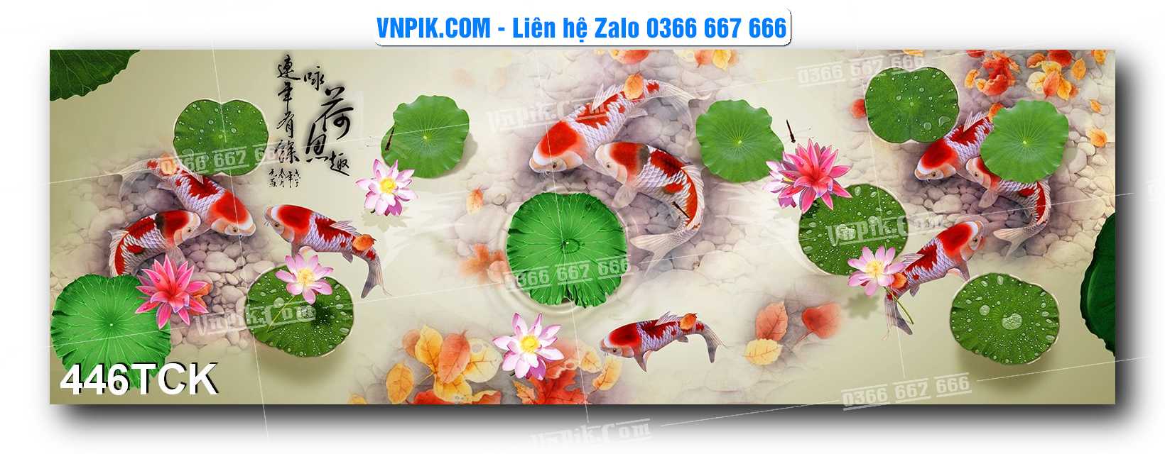 Tranh Hoa Sen – Cá Koi – Cá Chép  446TCK