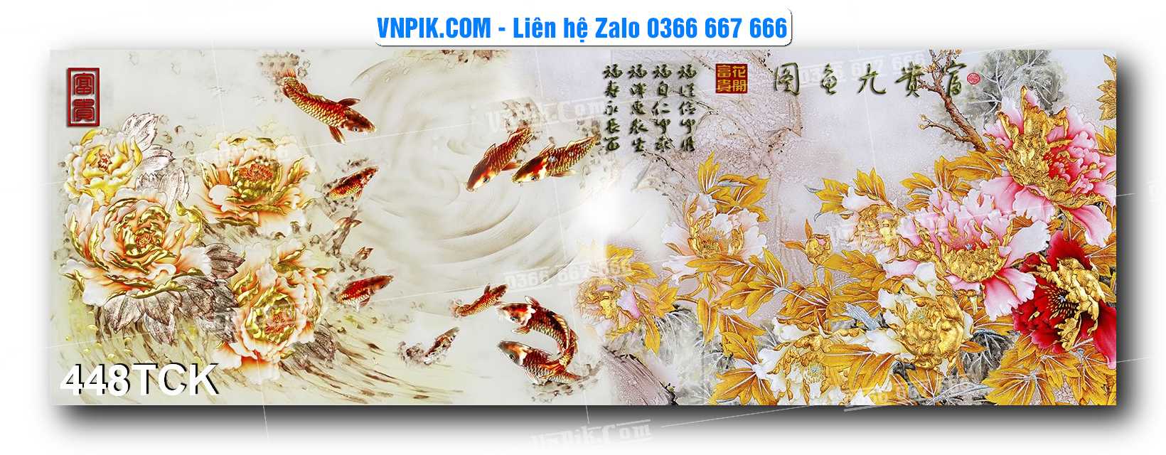 Tranh Hoa Sen – Cá Koi – Cá Chép  448TCK