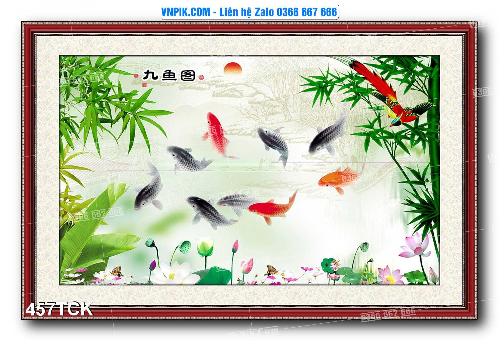 Tranh Hoa Sen – Cá Koi – Cá Chép  457TCK
