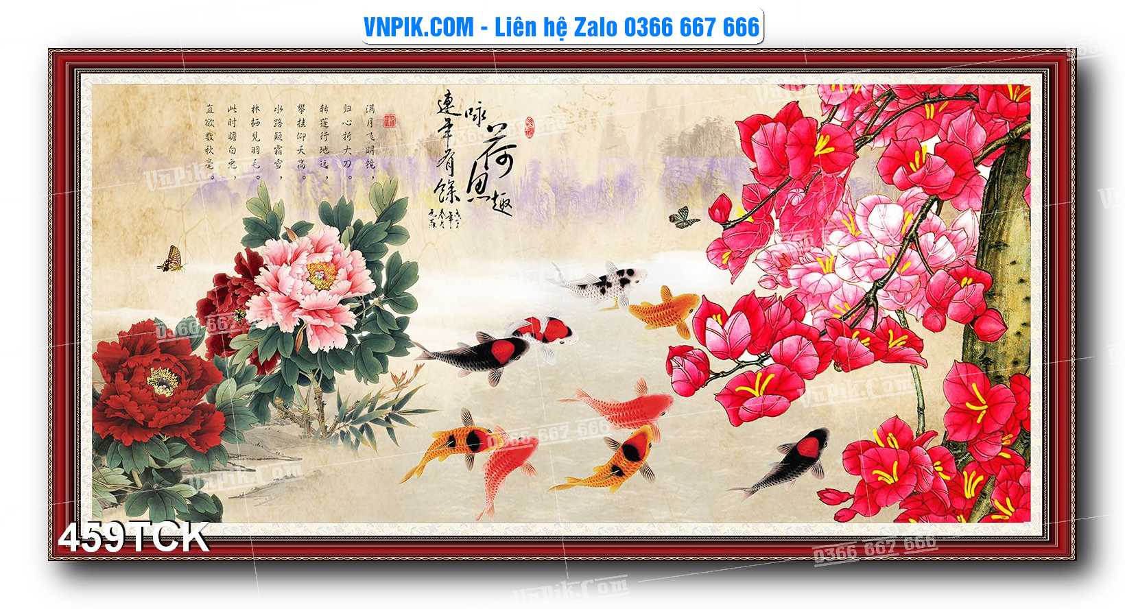 Tranh Hoa Sen – Cá Koi – Cá Chép  459TCK