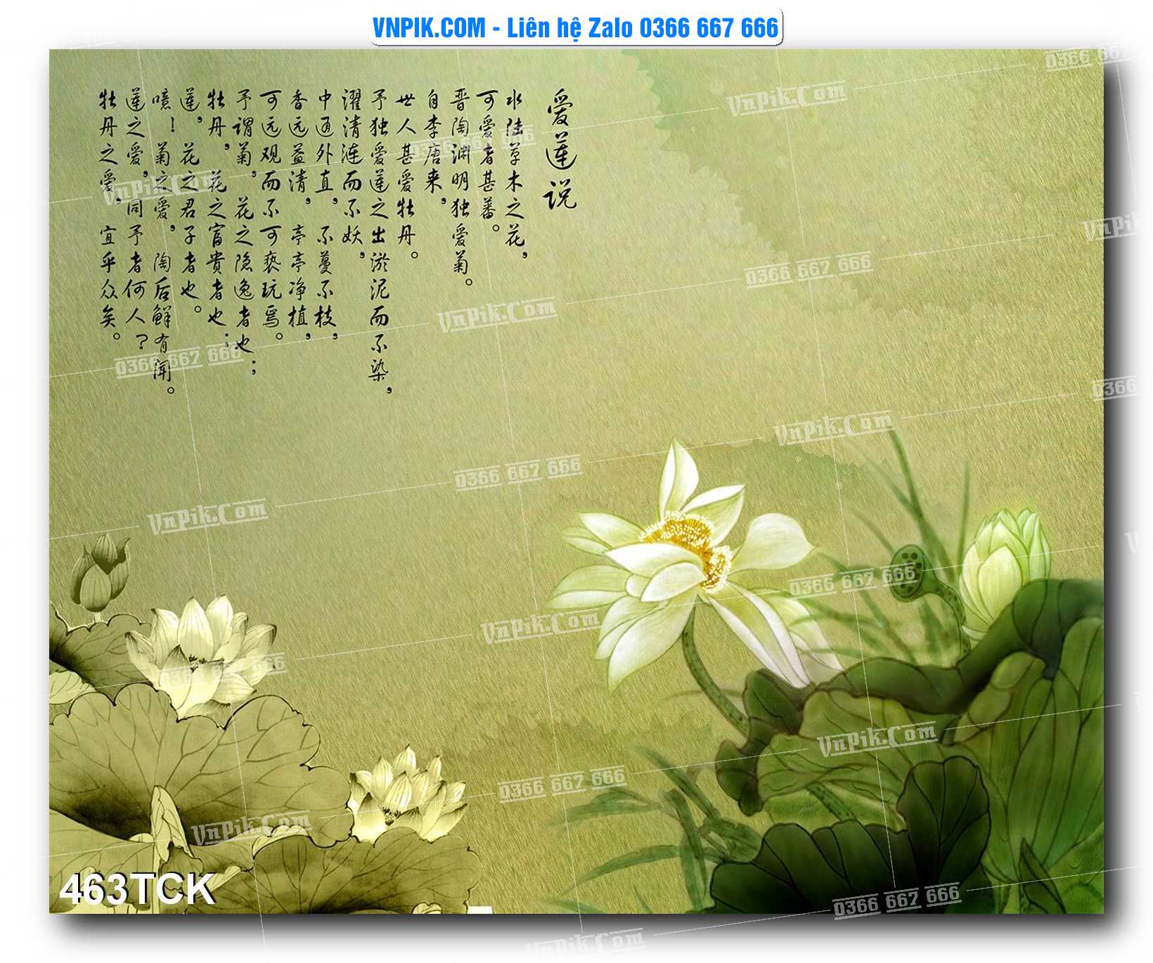 Tranh Hoa Sen – Cá Koi – Cá Chép  463TCK