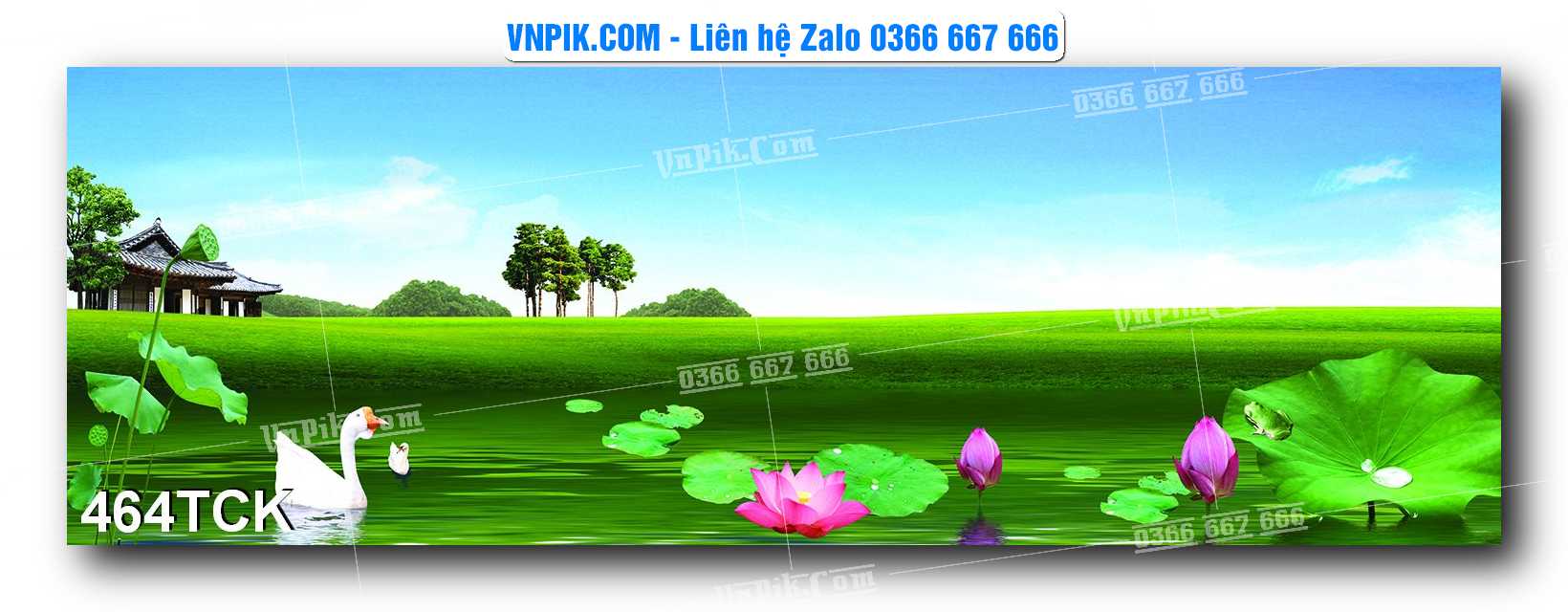 Tranh Hoa Sen – Cá Koi – Cá Chép  464TCK