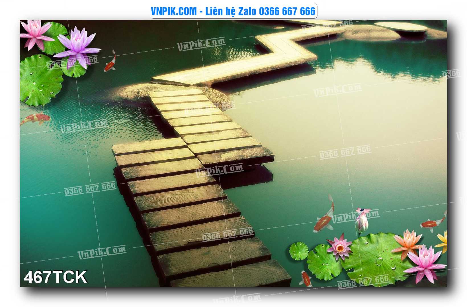 Tranh Hoa Sen – Cá Koi – Cá Chép  467TCK