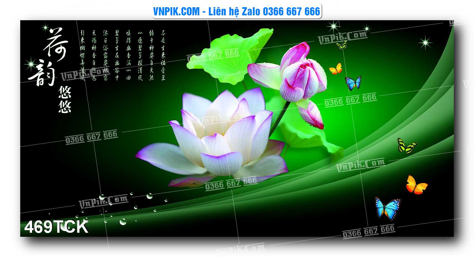 Tranh Hoa Sen – Cá Koi – Cá Chép  469TCK