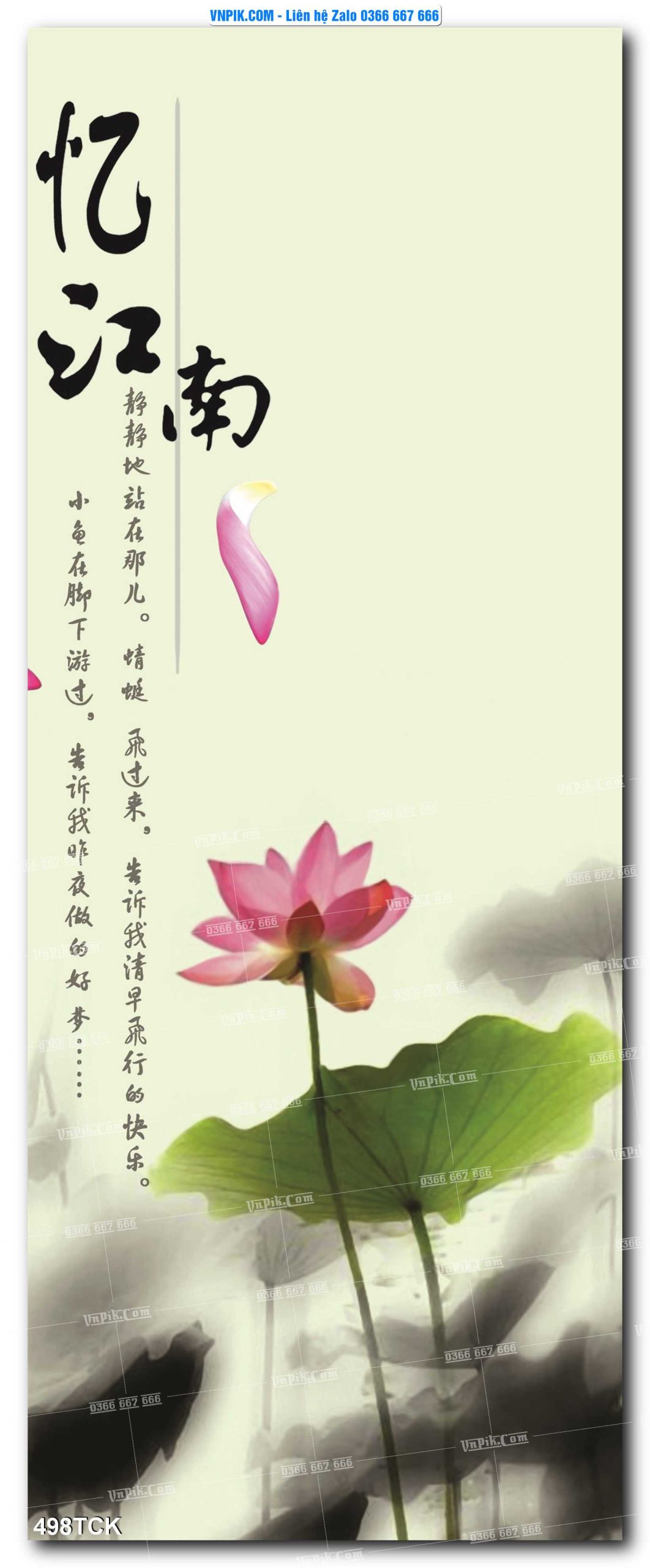 Tranh Hoa Sen – Cá Koi – Cá Chép  498TCK