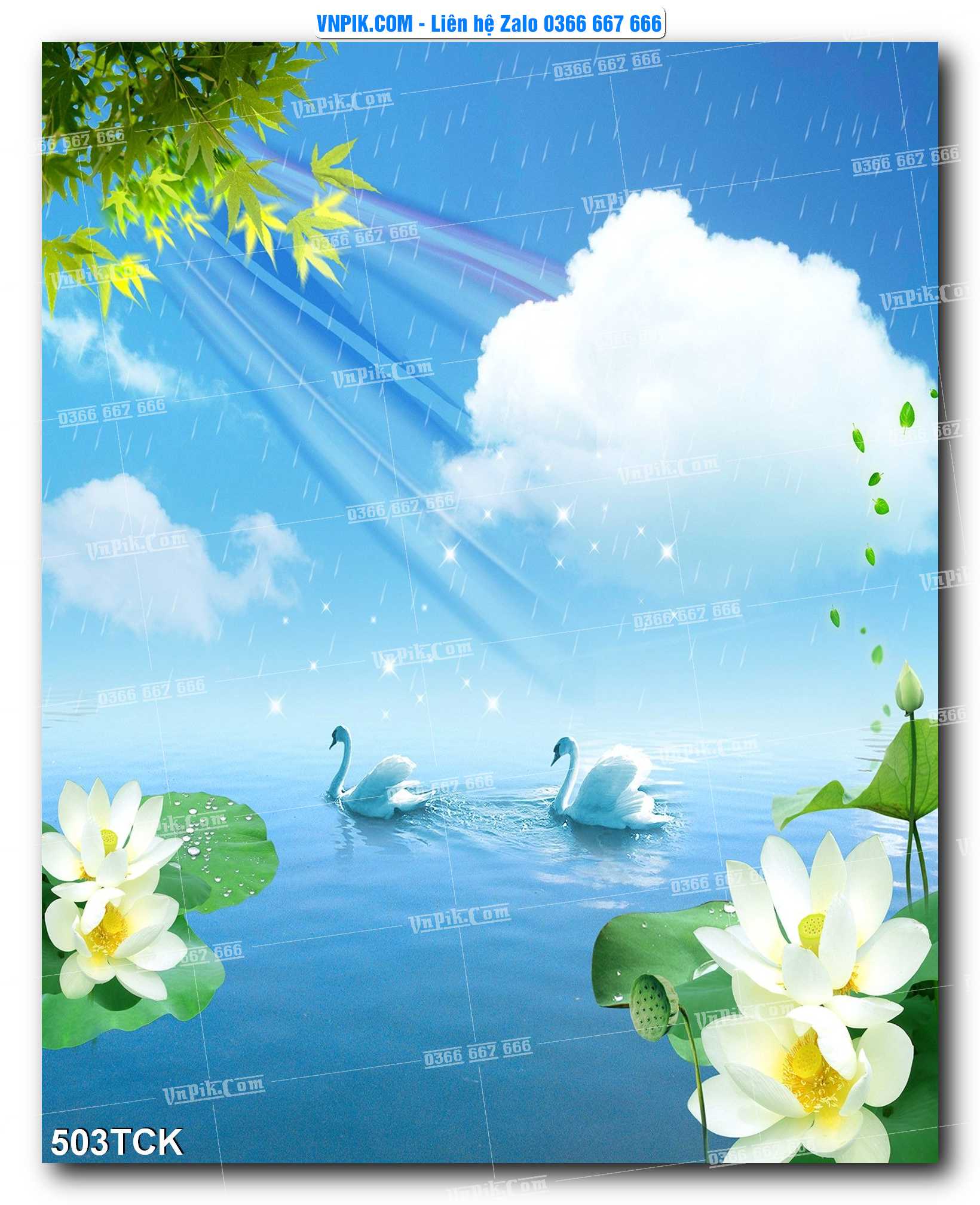 Tranh Hoa Sen – Cá Koi – Cá Chép  503TCK