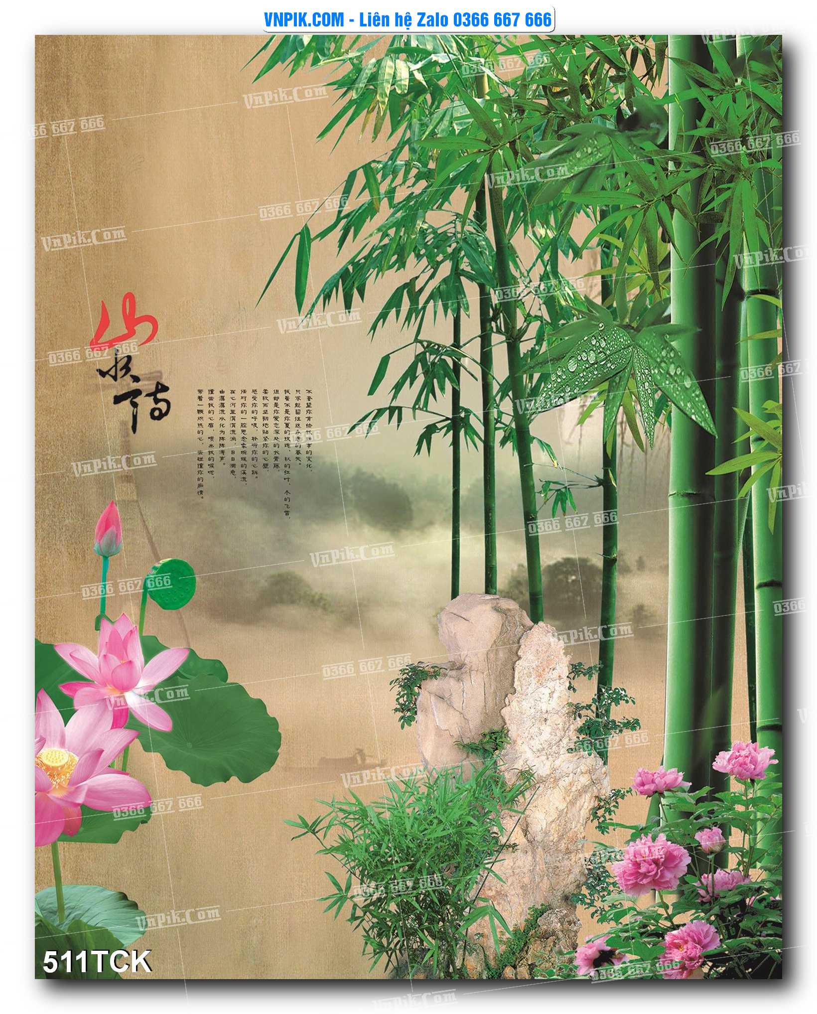 Tranh Hoa Sen – Cá Koi – Cá Chép  511TCK